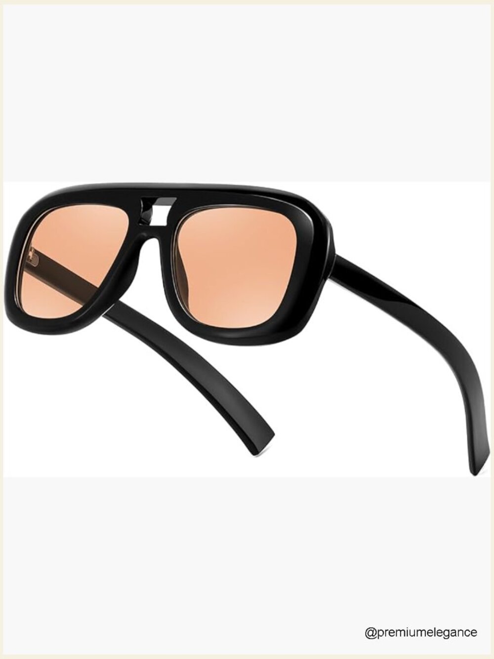 Oversized Aviator Sunglasses Retro Thick Square Frame UV400 Protection